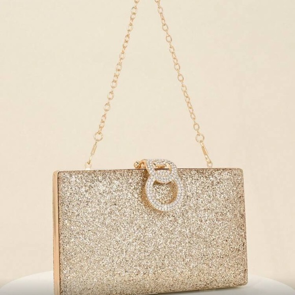 Luxurious gold rhinestone party evening wedding prom clutch box bag